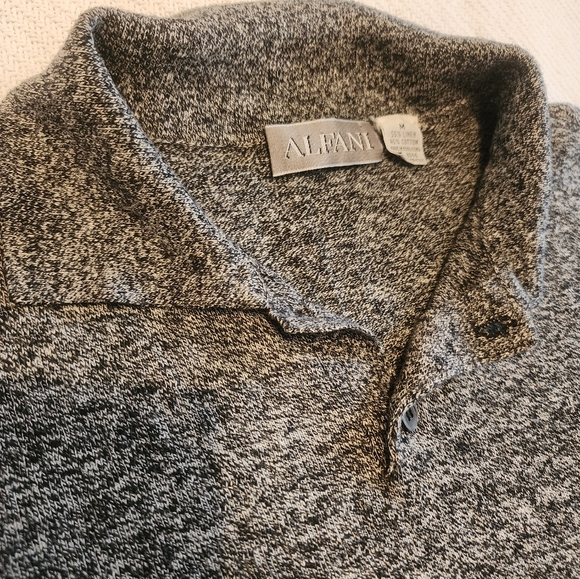 Alfani Marled Gray Knit Sweater Polo Collar Men’s Size M - Picture 3 of 5